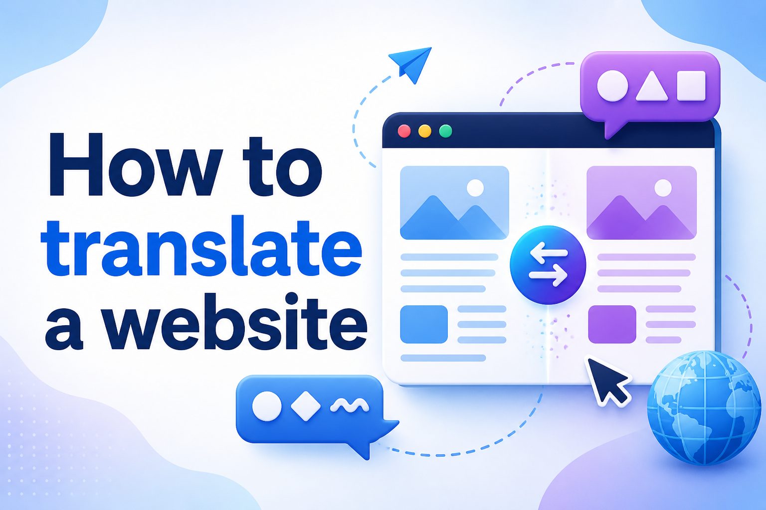 Person translating website content on a laptop with multilingual language options